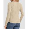 imageATHMILE Long Sleeve Shirts for Women Work Business Casual Dressy Tops Trendy Textured Fitted Spring Fashion Clothes BlouseApricot