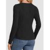 imageATHMILE Long Sleeve Shirts for Women Work Business Casual Dressy Tops Trendy Textured Fitted Spring Fashion Clothes BlouseBlack