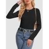 imageATHMILE Long Sleeve Shirts for Women Work Business Casual Dressy Tops Trendy Textured Fitted Spring Fashion Clothes BlouseBlack