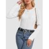 imageATHMILE Long Sleeve Shirts for Women Work Business Casual Dressy Tops Trendy Textured Fitted Spring Fashion Clothes BlouseWhite
