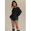 imageATHMILE Off The Shoulder Sweaters for Women Fall Outfits 2025 Fashion Long Sleeve Oversized Chunky Knit Pullover SweaterBlack