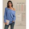 imageATHMILE Off The Shoulder Sweaters for Women Fall Outfits 2025 Fashion Long Sleeve Oversized Chunky Knit Pullover SweaterBlue