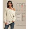 imageATHMILE Off The Shoulder Sweaters for Women Fall Outfits 2025 Fashion Long Sleeve Oversized Chunky Knit Pullover SweaterWhite