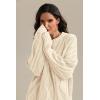 imageATHMILE Oversized Cable Knit Sweaters for Women Fall Fashion Outfits Long Sleeve Loose Crewneck Winter Clothes 2025Cream