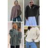 imageATHMILE Oversized Cable Knit Sweaters for Women Fall Fashion Outfits Long Sleeve Loose Crewneck Winter Clothes 2025Grayish Purple