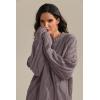 imageATHMILE Oversized Cable Knit Sweaters for Women Fall Fashion Outfits Long Sleeve Loose Crewneck Winter Clothes 2025Grayish Purple