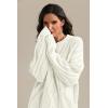 imageATHMILE Oversized Cable Knit Sweaters for Women Fall Fashion Outfits Long Sleeve Loose Crewneck Winter Clothes 2025White