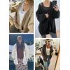 imageATHMILE Oversized Cardigan Sweaters for Women Fall Outfits Chunky Knit Open Front Sweater with PocketsOffwhite