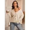 imageATHMILE Oversized Cardigan Sweaters for Women Lightweight Button VNeck Casual Open Front Knit Fall Outfits 2025Apricot