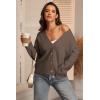 imageATHMILE Oversized Cardigan Sweaters for Women Lightweight Button VNeck Casual Open Front Knit Fall Outfits 2025Nutmeg