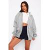 imageATHMILE Oversized Hoodies for Women Fall Sweatshirts Zip Up Hoodie Casual Jackets Y2k Fashion Outfits Winter Clothes 2025Grey