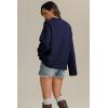 imageATHMILE Sweaters for Women 2025 Fall Fashion Outfits Long Sleeve Loose Casual Crewneck Ribbed Knit Pullover Winter ClothesNavy Blue