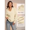 imageATHMILE Sweaters for Women Fall Outfits 2025 Fashion Oversized V Neck Lapel Collar Knit Polo Shirts Pullover Sweater TopsApricot