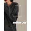 imageATHMILE Sweaters for Women Fall Outfits Oversized Long Sleeve V Neck Crochet Sweaters Lightweight Knit Pullover JumperBlack