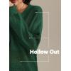 imageATHMILE Sweaters for Women Fall Outfits Oversized Long Sleeve V Neck Crochet Sweaters Lightweight Knit Pullover JumperBlackish Green