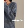 imageATHMILE Sweaters for Women Fall Outfits Oversized Long Sleeve V Neck Crochet Sweaters Lightweight Knit Pullover JumperBlue