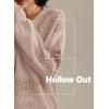 imageATHMILE Sweaters for Women Fall Outfits Oversized Long Sleeve V Neck Crochet Sweaters Lightweight Knit Pullover JumperDusty Pink
