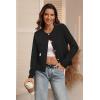 imageATHMILE Women Striped Cardigan Sweaters Button Down Cropped Fall Fashion Outfits Winter Clothes Knit Lady Jackets Coat 2025Black