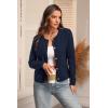 imageATHMILE Women Striped Cardigan Sweaters Button Down Cropped Fall Fashion Outfits Winter Clothes Knit Lady Jackets Coat 2025Navy Blue