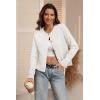 imageATHMILE Women Striped Cardigan Sweaters Button Down Cropped Fall Fashion Outfits Winter Clothes Knit Lady Jackets Coat 2025White