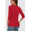 imageATHMILE Womens 34 Sleeve TShirts Summer Tops Fall Fashion Blouses Beach Vacation Clothes Spring Tunic 2025 TrendyRed