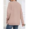 imageATHMILE Womens Casual Crew Neck Sweatshirt Loose Soft Long Sleeve Shirts Oversized Pullover Tops Fall OutfitsPink