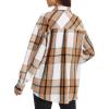 imageATHMILE Womens Casual Plaid Shacket Button Down Long Sleeve Shirt Fall Clothes for Women Tops SweaterApricot