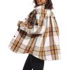 imageATHMILE Womens Casual Plaid Shacket Button Down Long Sleeve Shirt Fall Clothes for Women Tops SweaterApricot