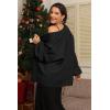 imageATHMILE Womens Fall Oversized Cardigan Sweaters Long Lantern Sleeve Knit Open Front Lightweight Winter Fashion Clothes 2025Black