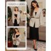 imageATHMILE Womens Fall Oversized Cardigan Sweaters Long Lantern Sleeve Knit Open Front Lightweight Winter Fashion Clothes 2025Grey Beige