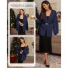 imageATHMILE Womens Fall Oversized Cardigan Sweaters Long Lantern Sleeve Knit Open Front Lightweight Winter Fashion Clothes 2025Navy Blue