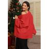 imageATHMILE Womens Fall Oversized Cardigan Sweaters Long Lantern Sleeve Knit Open Front Lightweight Winter Fashion Clothes 2025Red