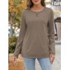 imageATHMILE Womens Long Sleeve Shirts Casual Loose Fit Tops Fall Fashion Outfits Dressy Basic Trendy Blouses ClothesCoffee Grey