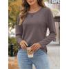 imageATHMILE Womens Long Sleeve Shirts Casual Loose Fit Tops Fall Fashion Outfits Dressy Basic Trendy Blouses ClothesGrey Purple