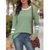 imageATHMILE Womens Long Sleeve Shirts Color Block Casual Crewneck Tops Tshirt Basic Tee Fall Fashion Clothes Trendy Outfits 2025Light Green