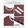imageATHMILE Womens Long Sleeve Shirts Color Block Casual Crewneck Tops Tshirt Basic Tee Fall Fashion Clothes Trendy Outfits 2025Winered