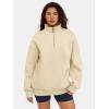 imageATHMILE Womens Oversized Sweatshirts Fall Fashion Hoodies Half Zip Fleece Pullover Long Sleeve Y2K Clothes with Side PocketsApricot