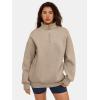 imageATHMILE Womens Oversized Sweatshirts Fall Fashion Hoodies Half Zip Fleece Pullover Long Sleeve Y2K Clothes with Side PocketsCoffeegrey