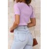 imageATHMILE Womens Ribbed Knit T Shirt Casual Crewneck Tops Short SleeveLong Sleeve Sweaters Slim Fit Basic TeesPurpleshort Sleeve
