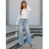 imageATHMILE Womens Ribbed Knit T Shirt Casual Crewneck Tops Short SleeveLong Sleeve Sweaters Slim Fit Basic TeesWhite