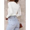 imageATHMILE Womens Ribbed Knit T Shirt Casual Crewneck Tops Short SleeveLong Sleeve Sweaters Slim Fit Basic TeesWhite