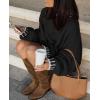 imageATHMILE Womens Sweaters Fall Oversized Pullover Long Sleeve Mock Neck Chunky Knit Jumper Tops Winter Fashion Clothing 2025Black