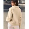 imageATHMILE Womens Sweatshirts Half Zip Cropped Pullover Fleece Quarter Zipper Hoodies 2025 Fall Fashion Outfits ClothesApricot