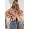 imageATHMILE Womens Tie Front Bow Cardigan Sweaters Chunky Knit Long Puff Sleeve Trendy Fall Winter Jacket Coats 2025Pink