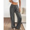 imageATHMILE Womens Wide Leg Sweatpants Air Fabric Straight Lowrise Drawstring Elastic Low Waist Fall Clothing Pockets 2025Dark Grey