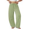 imageATHMILE Barrel Sweatpants Women Fall Fashion Wide Leg Pants 2025 Baggy Lounge Comfy Flowy Sweat Pants with PocketsGreen