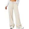 imageATHMILE Sweatpants Women Fall Outfits Wide Leg Baggy Pants HighWaisted Drawstring Sweat Pants Fashion Joggers with PocketOatmeal