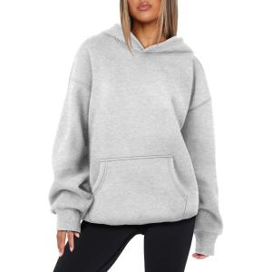 imageATHMILE Womens Oversized Hoodies Fleece Sweatshirts Long Sleeve Sweaters Pullover Fall Clothes with PocketGrey