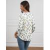 imageATHMILE 34 Length Sleeve Womens Tunic Tops Round Neck Casual Basic Pleated Shirts Loose Fit 2025Colorful Leaf