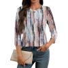 imageATHMILE 34 Length Sleeve Womens Tunic Tops Round Neck Casual Basic Pleated Shirts Loose Fit 2025Tie Dye